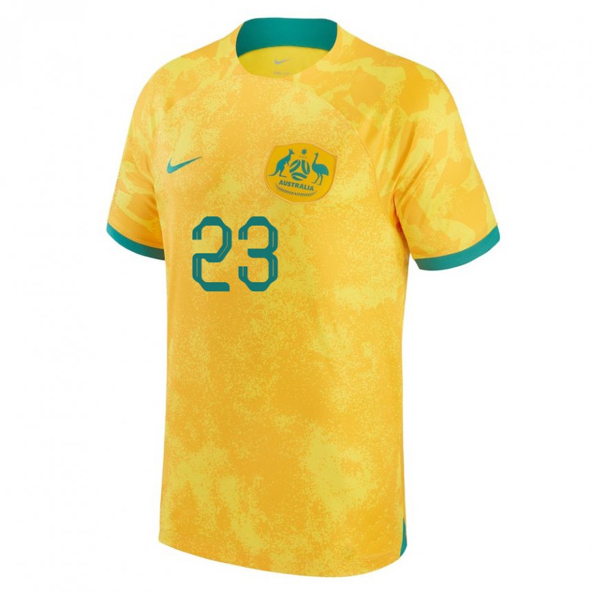 Enfant Maillot Australie Tom Rogic #23 Doré Tenues Domicile 22-24 T-shirt Belgique