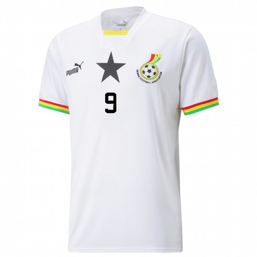 Kinder Ghanaische Jordan Ayew #9 Weiß Heimtrikot Trikot 22-24 T-shirt Belgien