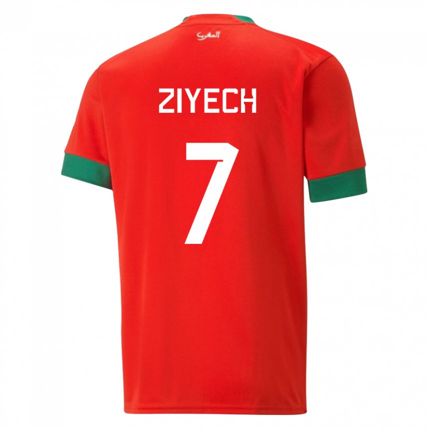 Kinderen Marokkaans Hakim Ziyech #7 Rood Thuisshirt Thuistenue 22-24 T-shirt België
