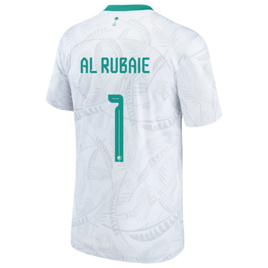 Kinder Saudi-arabische Mohammed Al Rubaie #1 Weiß Heimtrikot Trikot 22-24 T-shirt Belgien