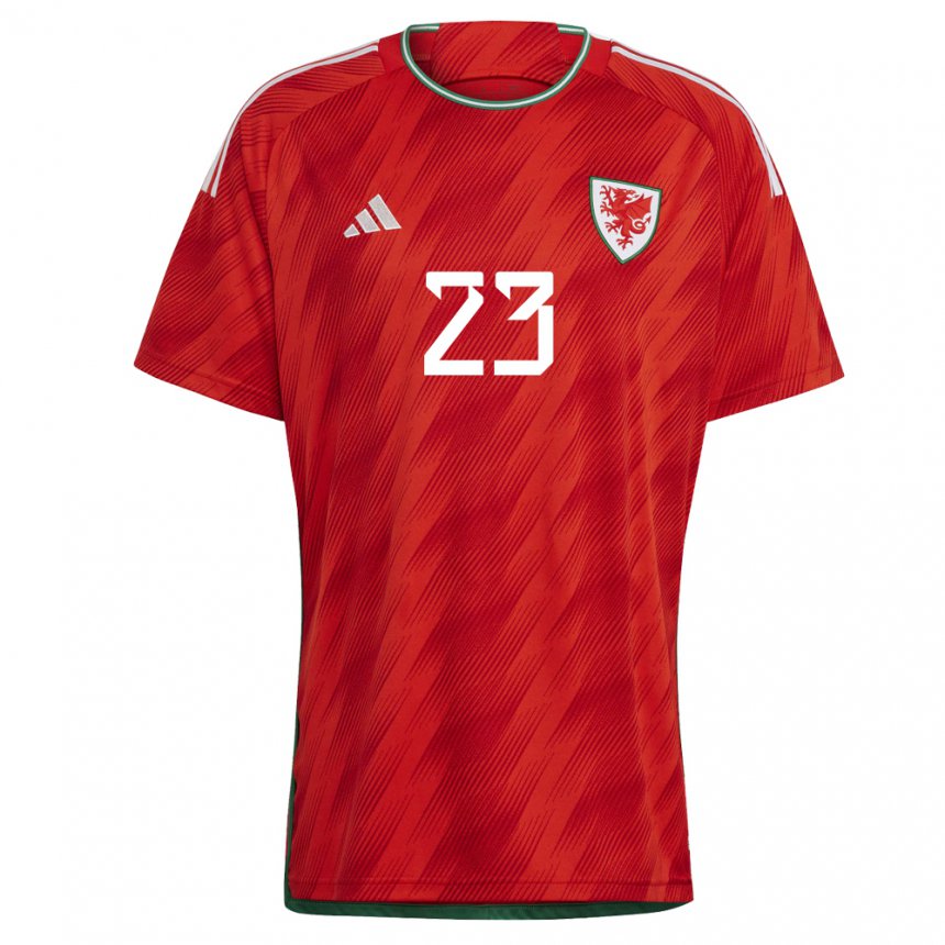 Kinderen Welsh Rabbi Matondo #23 Rood Thuisshirt Thuistenue 22-24 T-shirt België