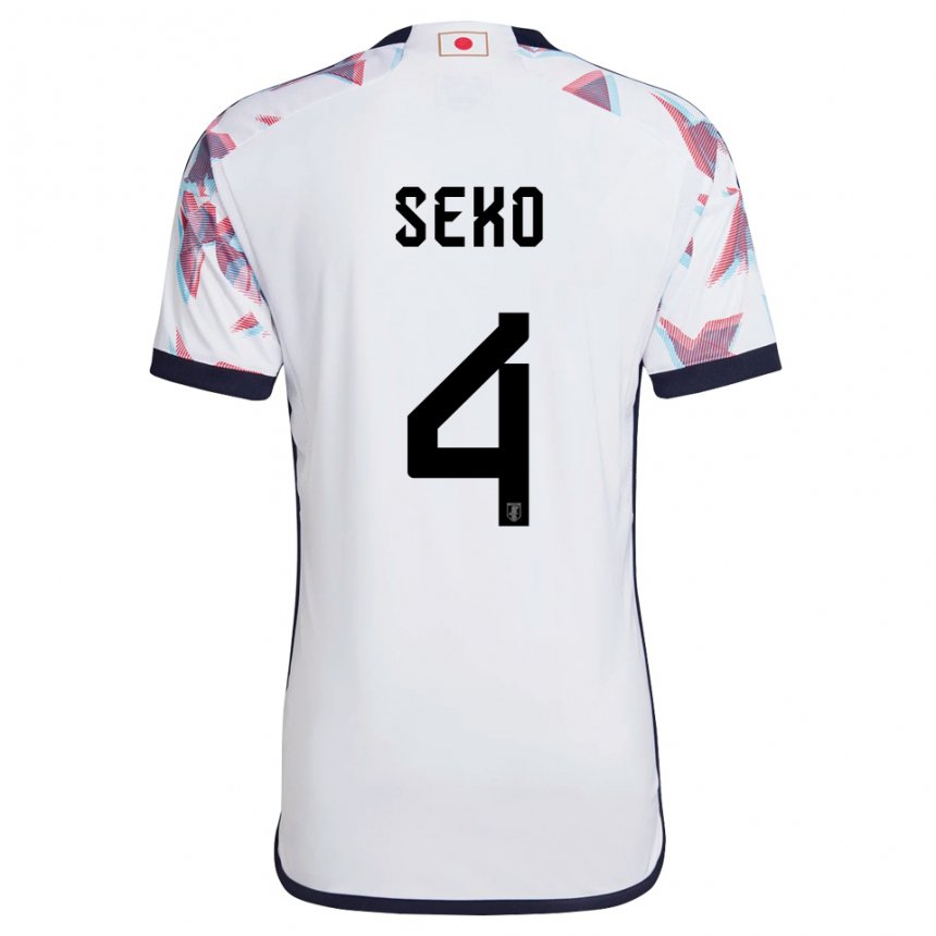 Kinder Japanische Ayumu Seko #4 Weiß Auswärtstrikot Trikot 22-24 T-shirt Belgien