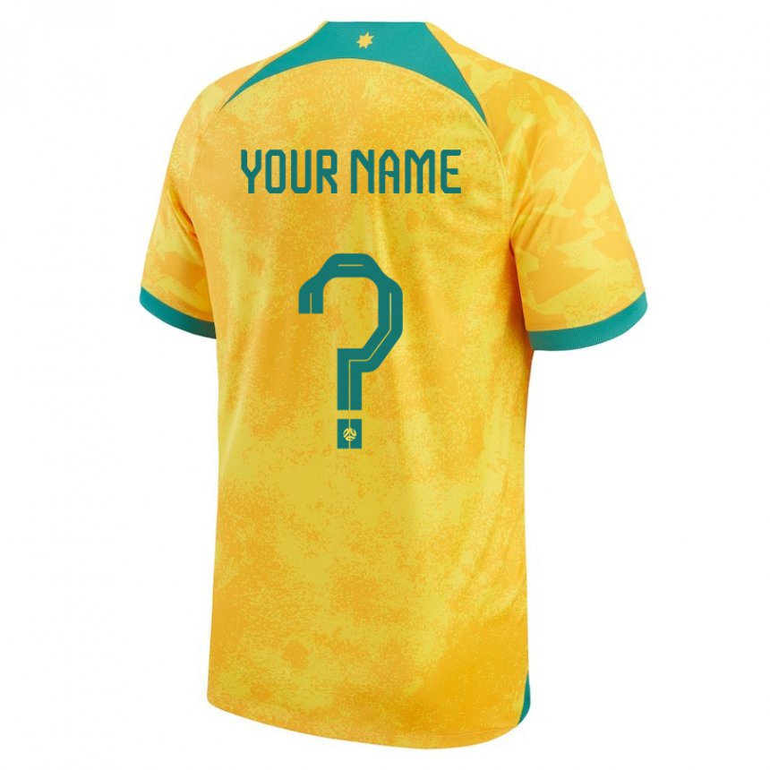 Heren Australisch Uw Naam #0 Gouden Thuisshirt Thuistenue 22-24 T-shirt België