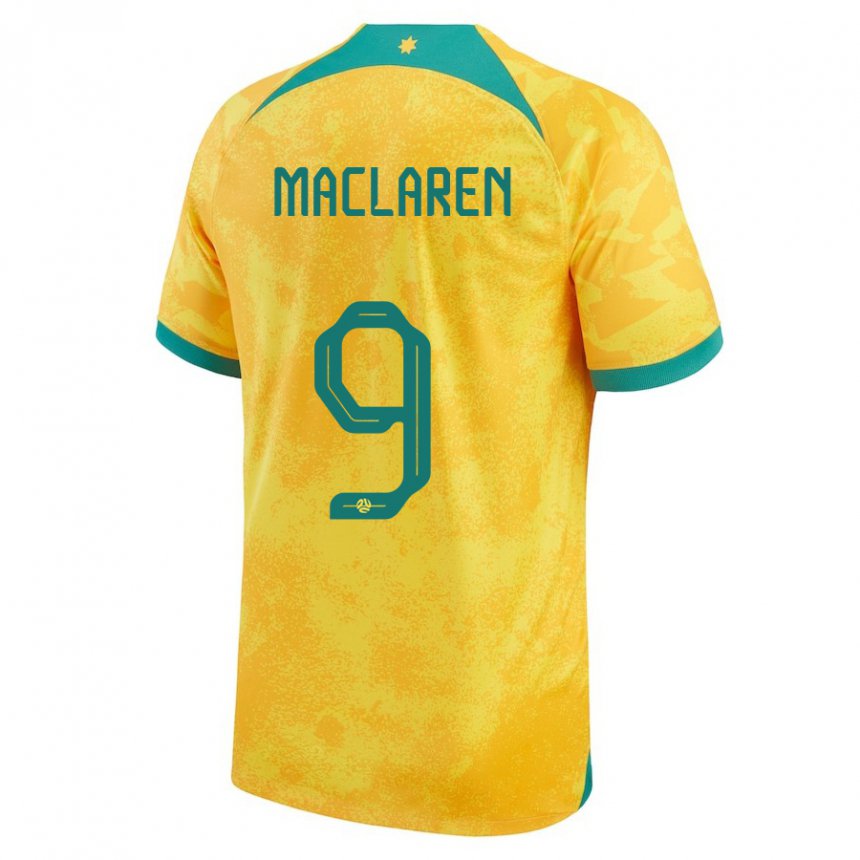 Heren Australisch Jamie Maclaren #9 Gouden Thuisshirt Thuistenue 22-24 T-shirt België