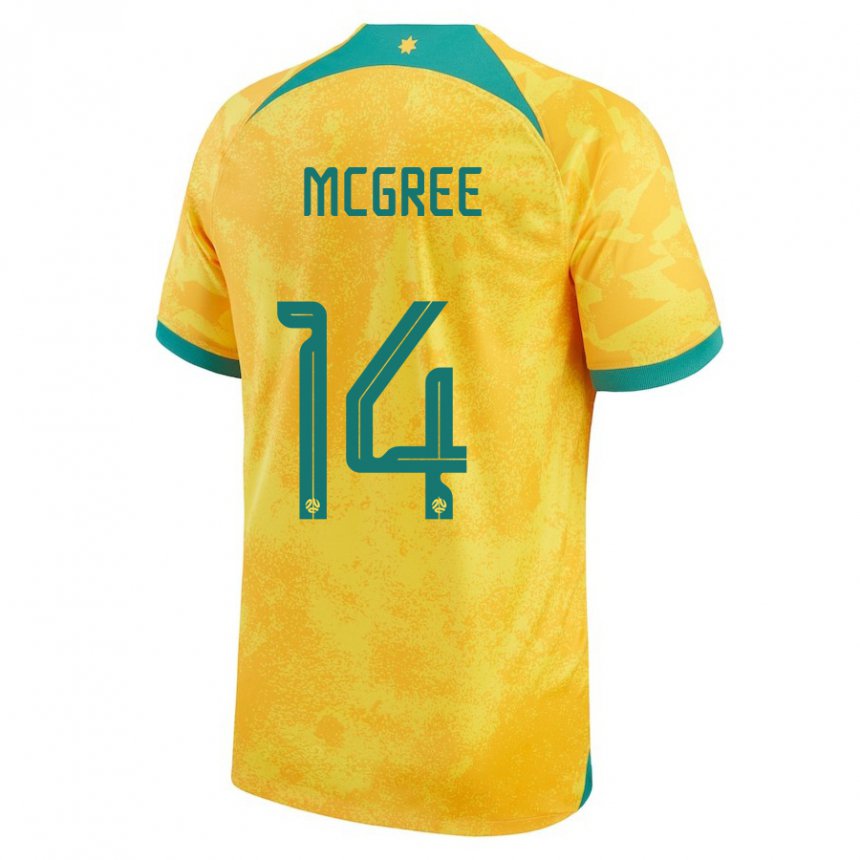 Heren Australisch Riley Mcgree #14 Gouden Thuisshirt Thuistenue 22-24 T-shirt België