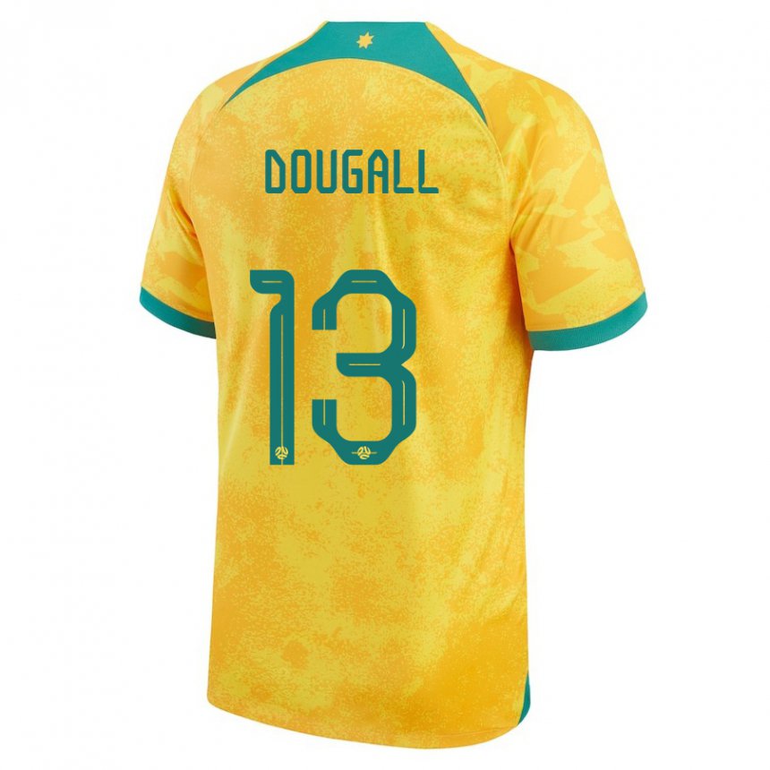 Heren Australisch Kenny Dougall #13 Gouden Thuisshirt Thuistenue 22-24 T-shirt België