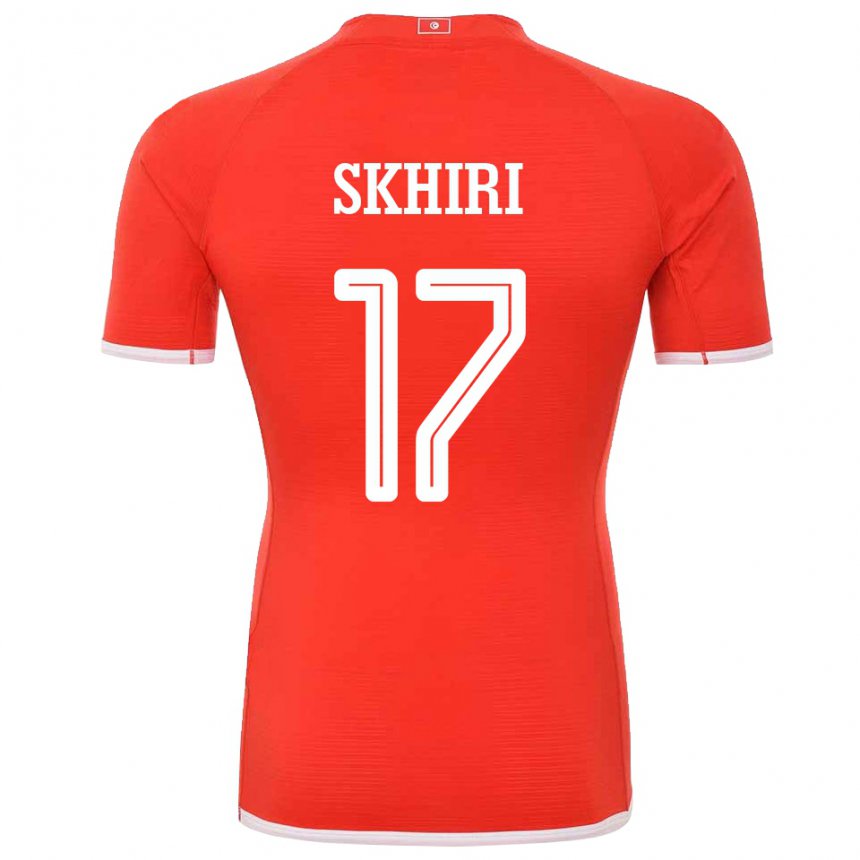 Homme Maillot Tunisie Ellyes Skhiri #17 Rouge Tenues Domicile 22-24 T-shirt Belgique