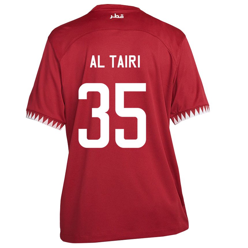 Homme Maillot Qatar Osamah Al Tairi #35 Bordeaux Tenues Domicile 22-24 T-shirt Belgique