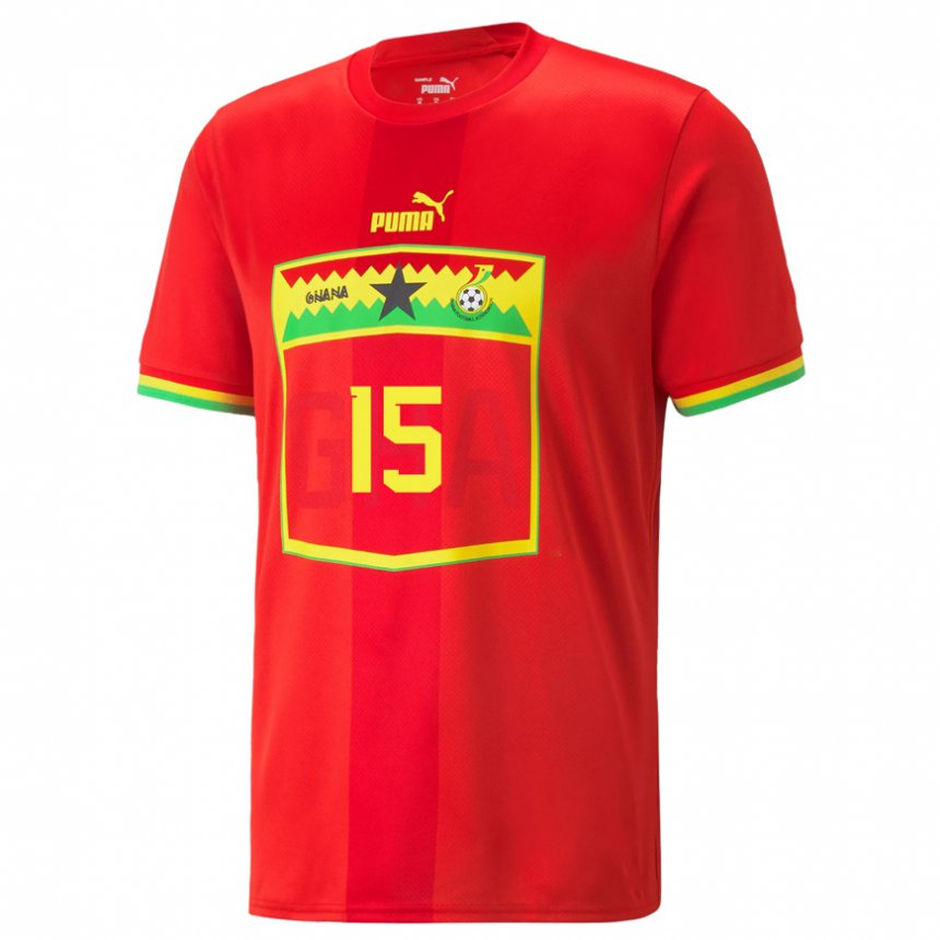 Heren Ghanees Joseph Aidoo #15 Rood Uitshirt Uittenue 22-24 T-shirt België