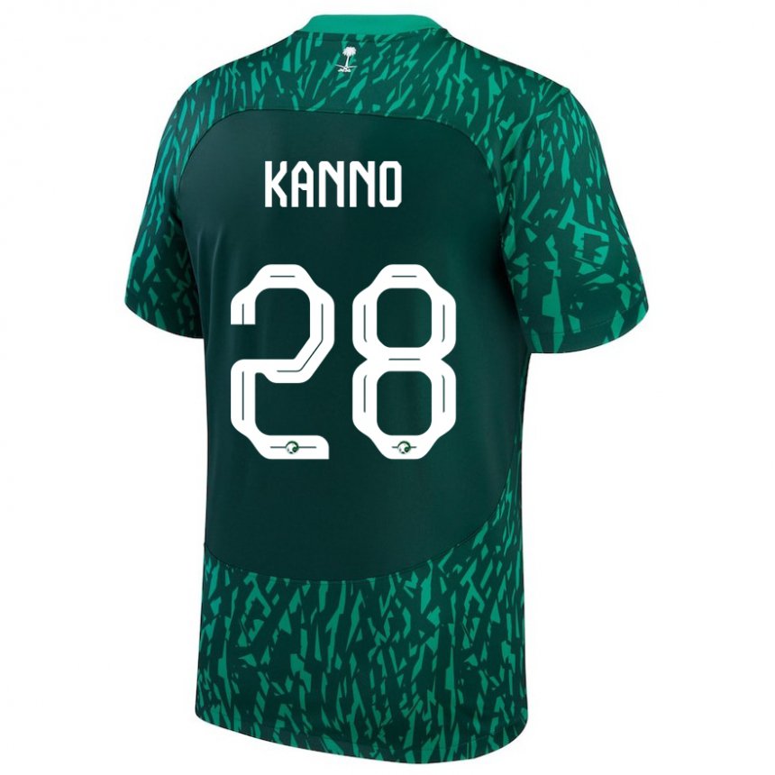 Herren Saudi-arabische Mohamed Kanno #28 Dunkelgrün Auswärtstrikot Trikot 22-24 T-shirt Belgien