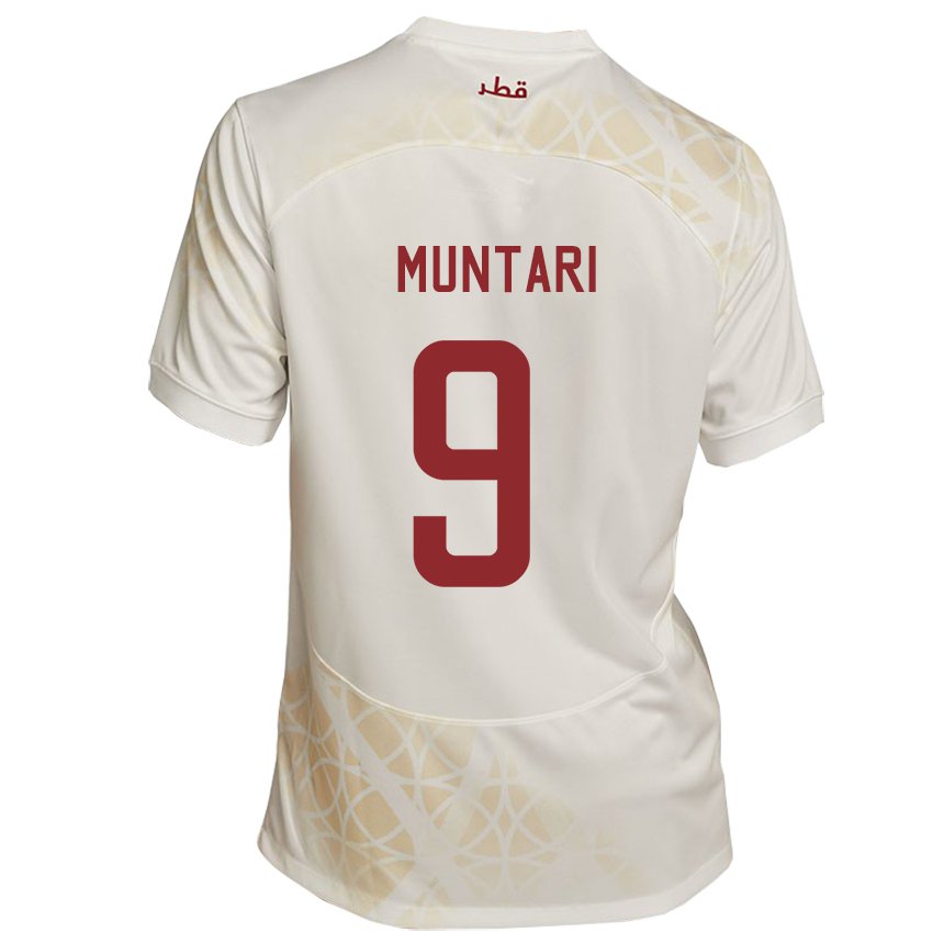 Homme Maillot Qatar Mohammed Muntari #9 Beige Doré Tenues Extérieur 22-24 T-shirt Belgique