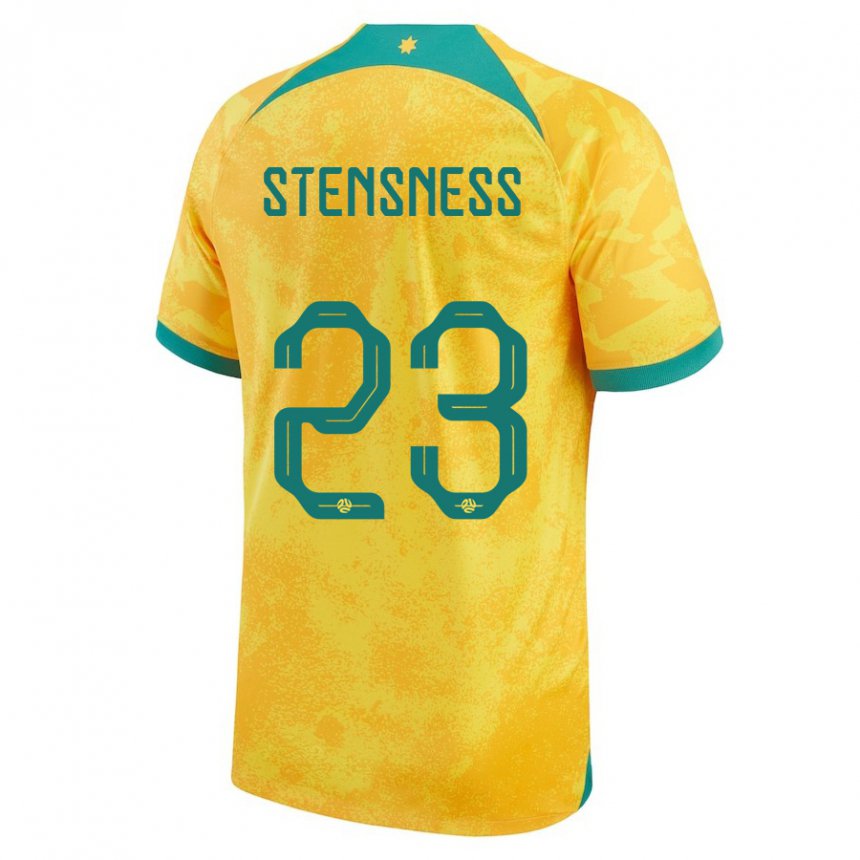 Dames Australisch Gianni Stensness #23 Gouden Thuisshirt Thuistenue 22-24 T-shirt België