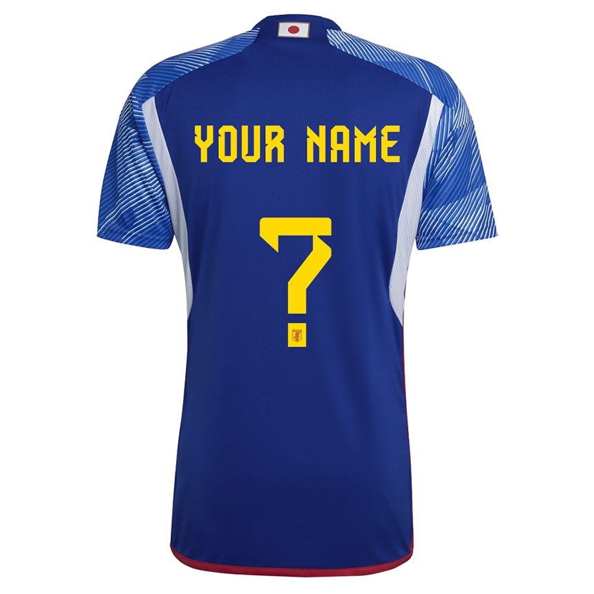 Dames Japans Uw Naam #0 Koningsblauw Thuisshirt Thuistenue 22-24 T-shirt België