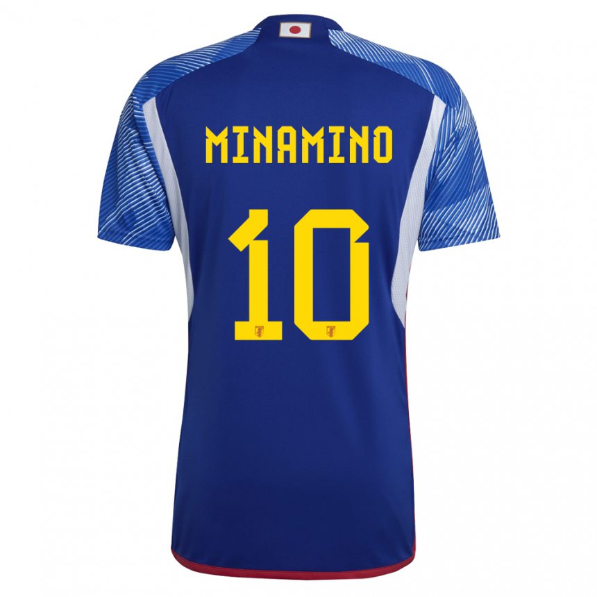 Dames Japans Takumi Minamino #10 Koningsblauw Thuisshirt Thuistenue 22-24 T-shirt België
