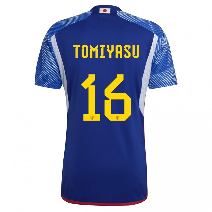 Dames Japans Takehiro Tomiyasu #16 Koningsblauw Thuisshirt Thuistenue 22-24 T-shirt België