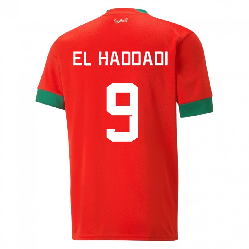 Dames Marokkaans Munir El Haddadi #9 Rood Thuisshirt Thuistenue 22-24 T-shirt België