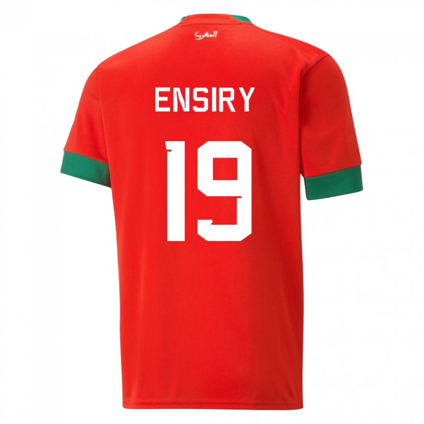 Dames Marokkaans Youssef Ensiry #19 Rood Thuisshirt Thuistenue 22-24 T-shirt België