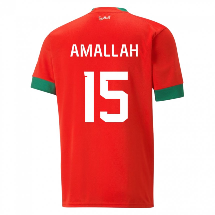 Dames Marokkaans Selim Amallah #15 Rood Thuisshirt Thuistenue 22-24 T-shirt België