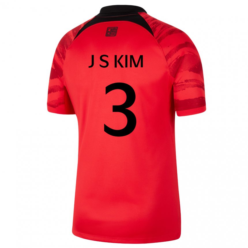 Dames Zuid-koreaans Jin-su Kim #3 Rood Zwart Thuisshirt Thuistenue 22-24 T-shirt België
