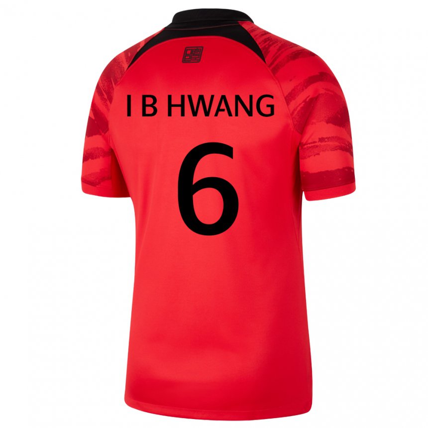 Dames Zuid-koreaans In-beom Hwang #6 Rood Zwart Thuisshirt Thuistenue 22-24 T-shirt België