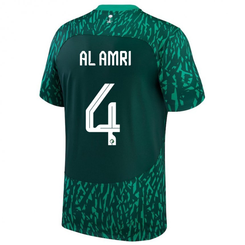 Femme Maillot Arabie Saoudite Abdulelah Al Amri #4 Vert Foncé Tenues Extérieur 22-24 T-shirt Belgique