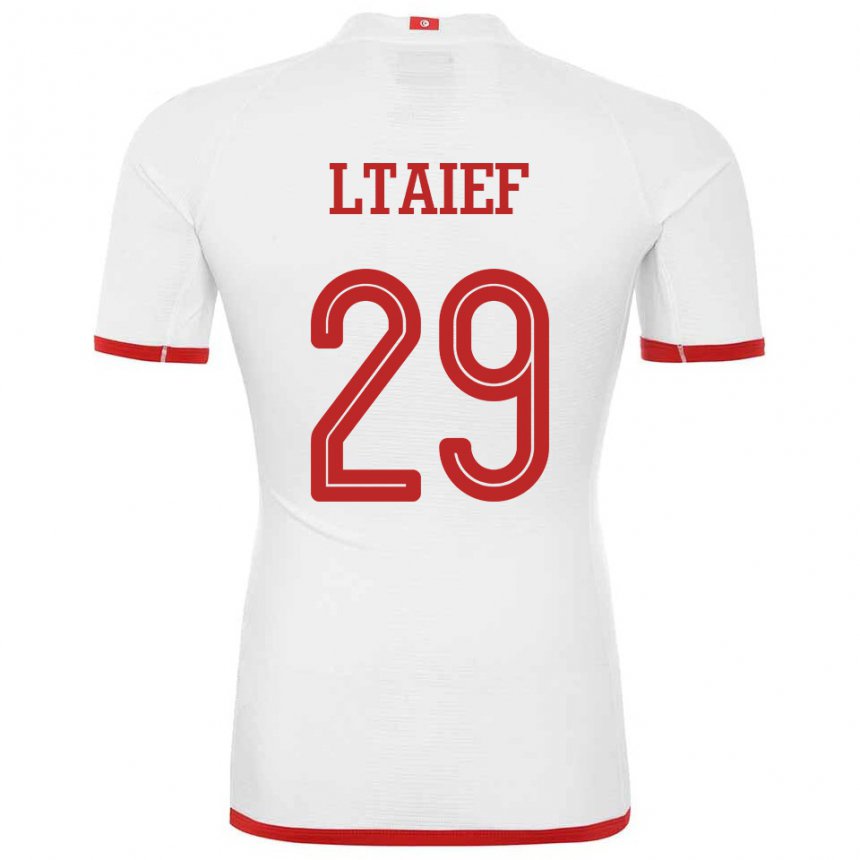 Damen Tunesische Sayfallah Ltaief #29 Weiß Auswärtstrikot Trikot 22-24 T-shirt Belgien