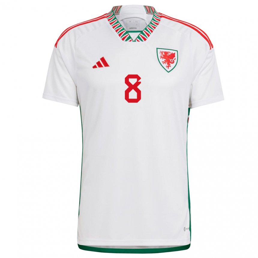 Dames Welsh Matt Smith #8 Wit Uitshirt Uittenue 22-24 T-shirt België