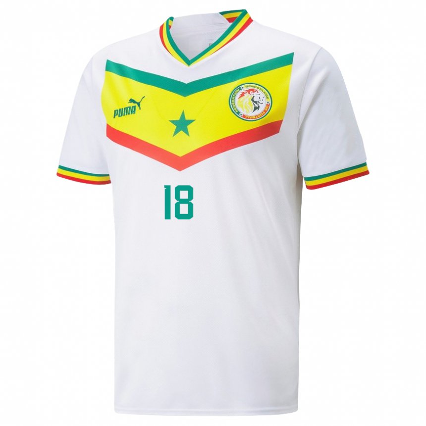 Enfant Maillot Sénégal Meta Camara #18 Blanc Tenues Domicile 22-24 T-shirt Belgique