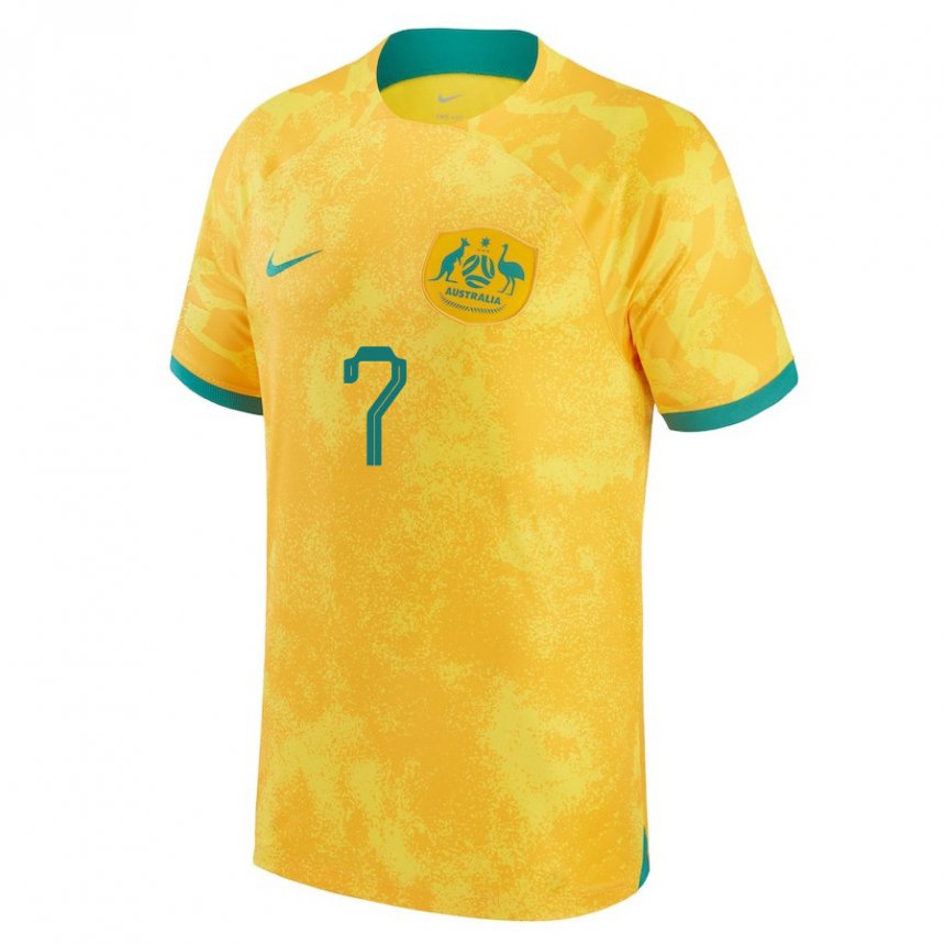 Enfant Maillot Australie Tristan Hammond #7 Doré Tenues Domicile 22-24 T-shirt Belgique