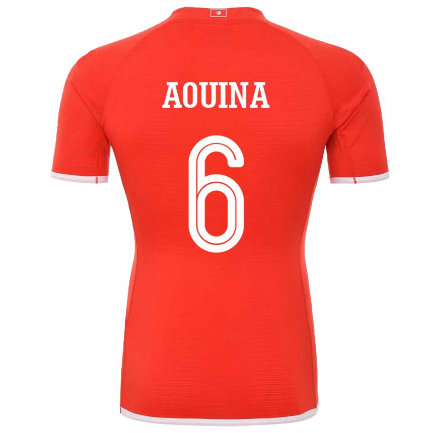 Enfant Maillot Tunisie Rania Aouina #6 Rouge Tenues Domicile 22-24 T-shirt Belgique