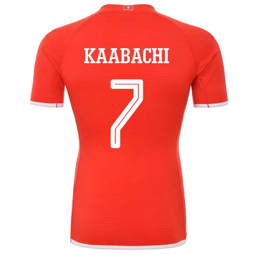 Enfant Maillot Tunisie Ella Kaabachi #7 Rouge Tenues Domicile 22-24 T-shirt Belgique