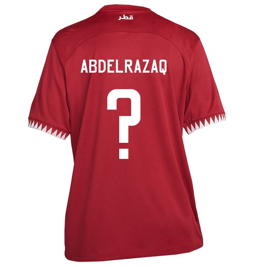 Kinderen Qatarees Yussef Abdelrazaq #0 Kastanjebruin Thuisshirt Thuistenue 22-24 T-shirt België