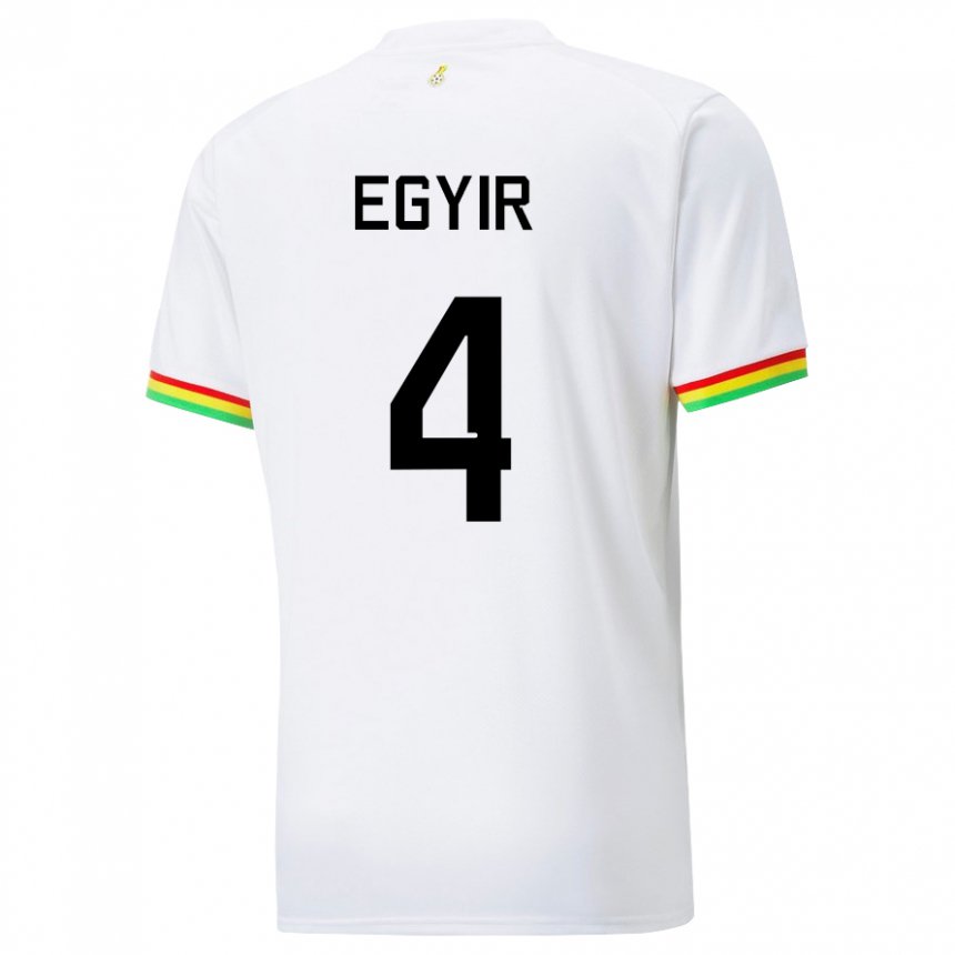 Kinder Ghanaische Janet Egyir #4 Weiß Heimtrikot Trikot 22-24 T-shirt Belgien