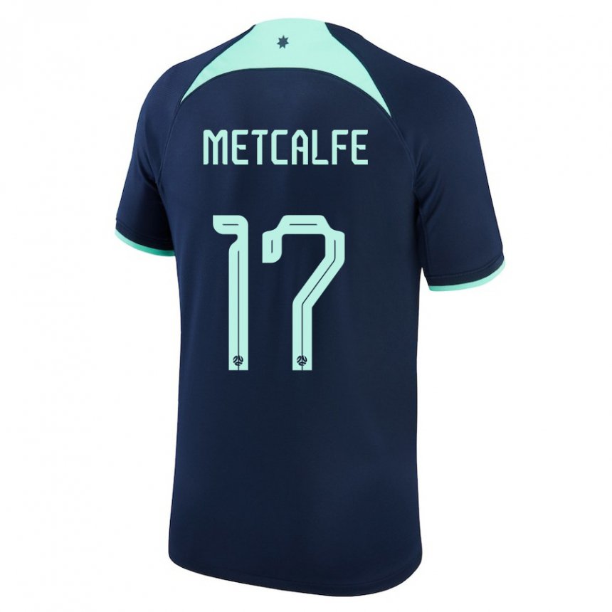 Enfant Maillot Australie Conor Metcalfe #17 Bleu Foncé Tenues Extérieur 22-24 T-shirt Belgique