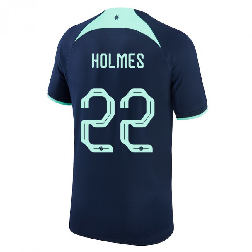Enfant Maillot Australie Jordan Holmes #22 Bleu Foncé Tenues Extérieur 22-24 T-shirt Belgique