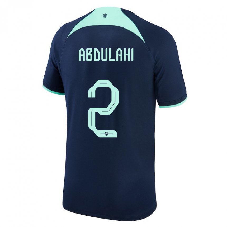 Enfant Maillot Australie Idrus Abdulahi #2 Bleu Foncé Tenues Extérieur 22-24 T-shirt Belgique