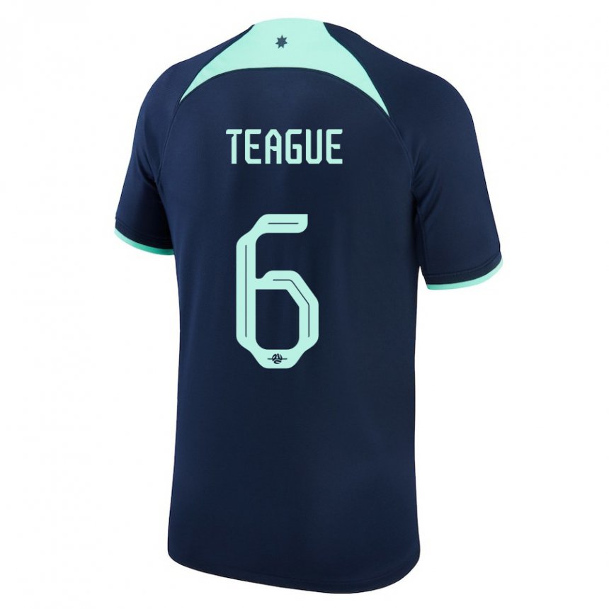 Enfant Maillot Australie Ryan Teague #6 Bleu Foncé Tenues Extérieur 22-24 T-shirt Belgique