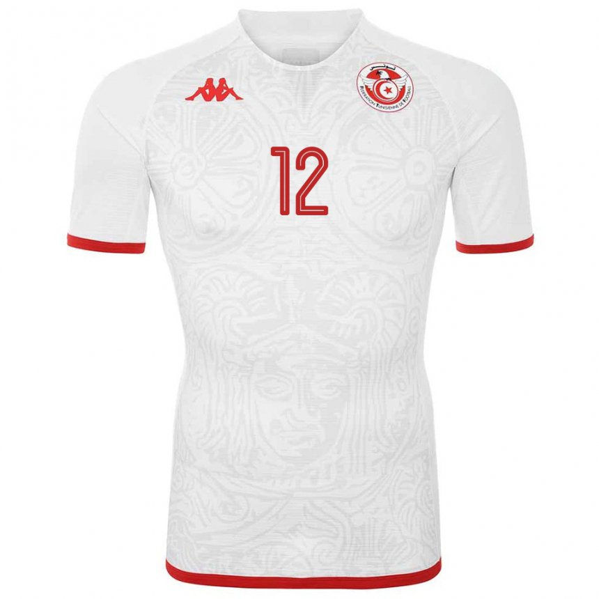 Kinder Tunesische Ibtissem Ben Mohamed #12 Weiß Auswärtstrikot Trikot 22-24 T-shirt Belgien