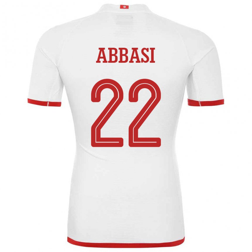 Enfant Maillot Tunisie Bechir Abbasi #22 Blanc Tenues Extérieur 22-24 T-shirt Belgique