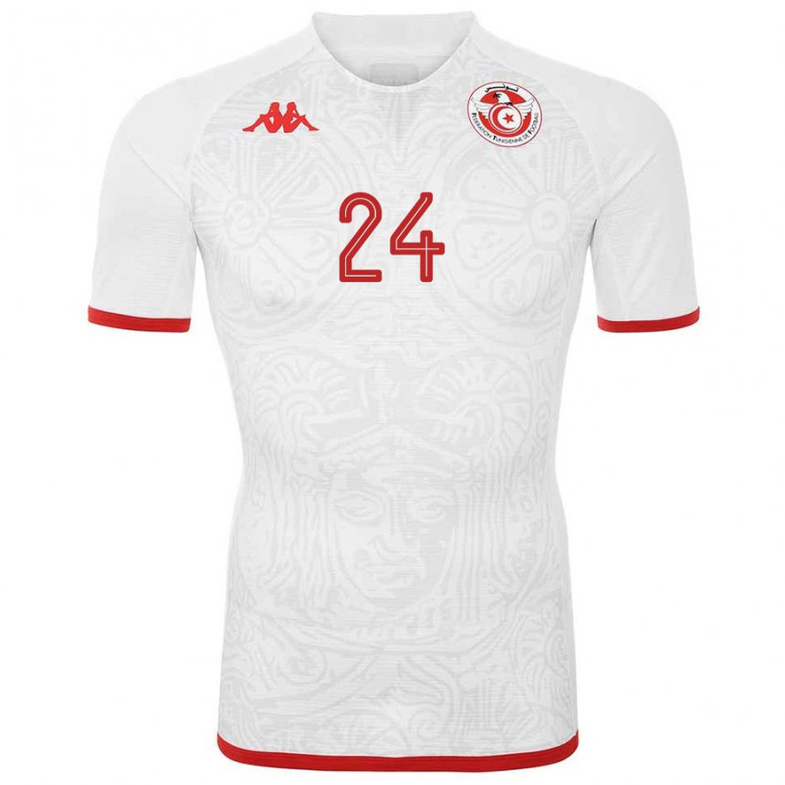 Enfant Maillot Tunisie Mohamed Amine Khechiche #24 Blanc Tenues Extérieur 22-24 T-shirt Belgique