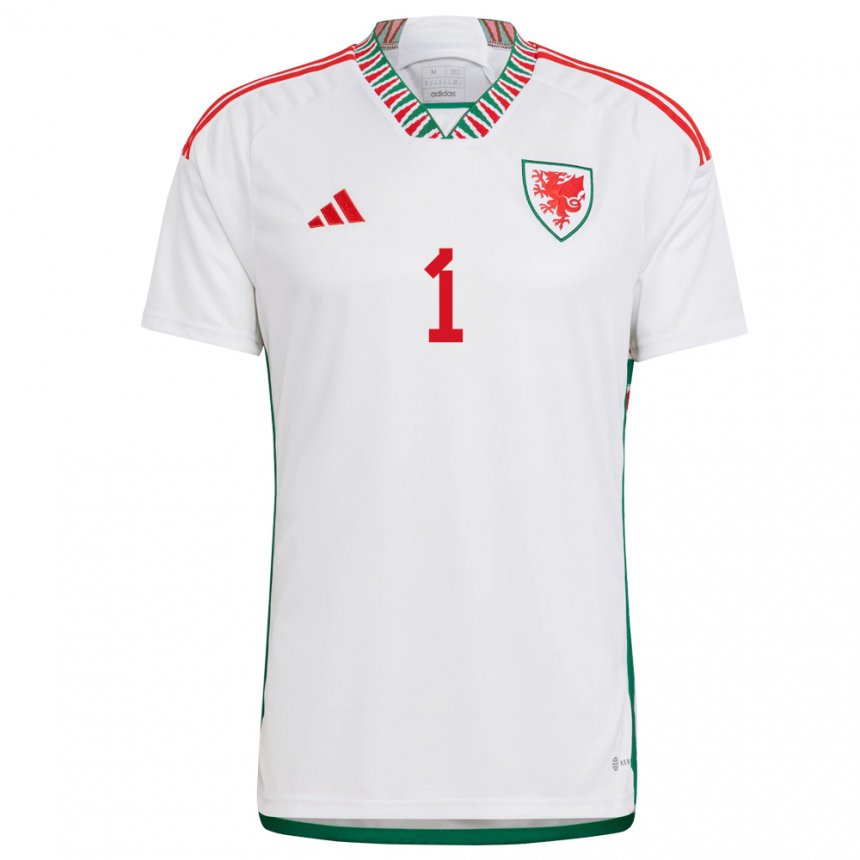 Enfant Maillot Pays De Galles Ronnie Hollingshead #1 Blanc Tenues Extérieur 22-24 T-shirt Belgique