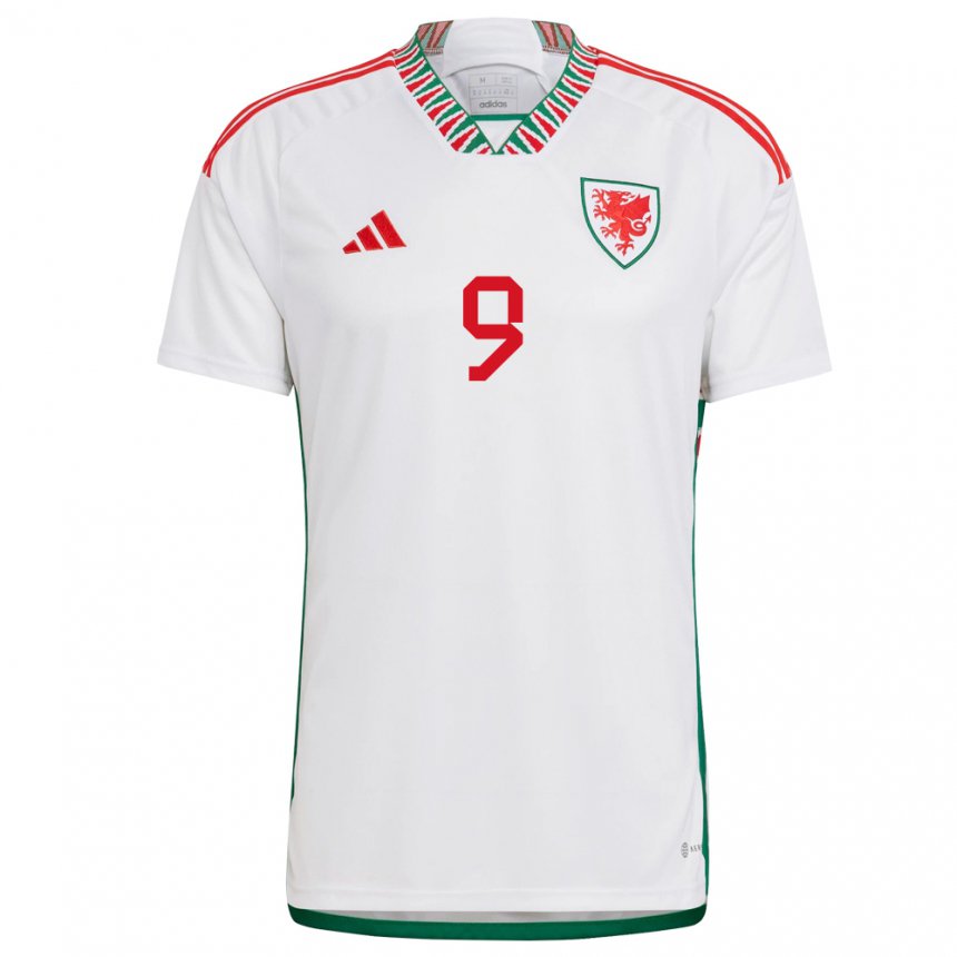 Enfant Maillot Pays De Galles Cole Fleming #9 Blanc Tenues Extérieur 22-24 T-shirt Belgique