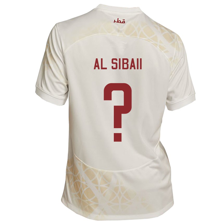 Kinderen Qatarees Ahmad Al Sibaii #0 Goud Beige Uitshirt Uittenue 22-24 T-shirt België