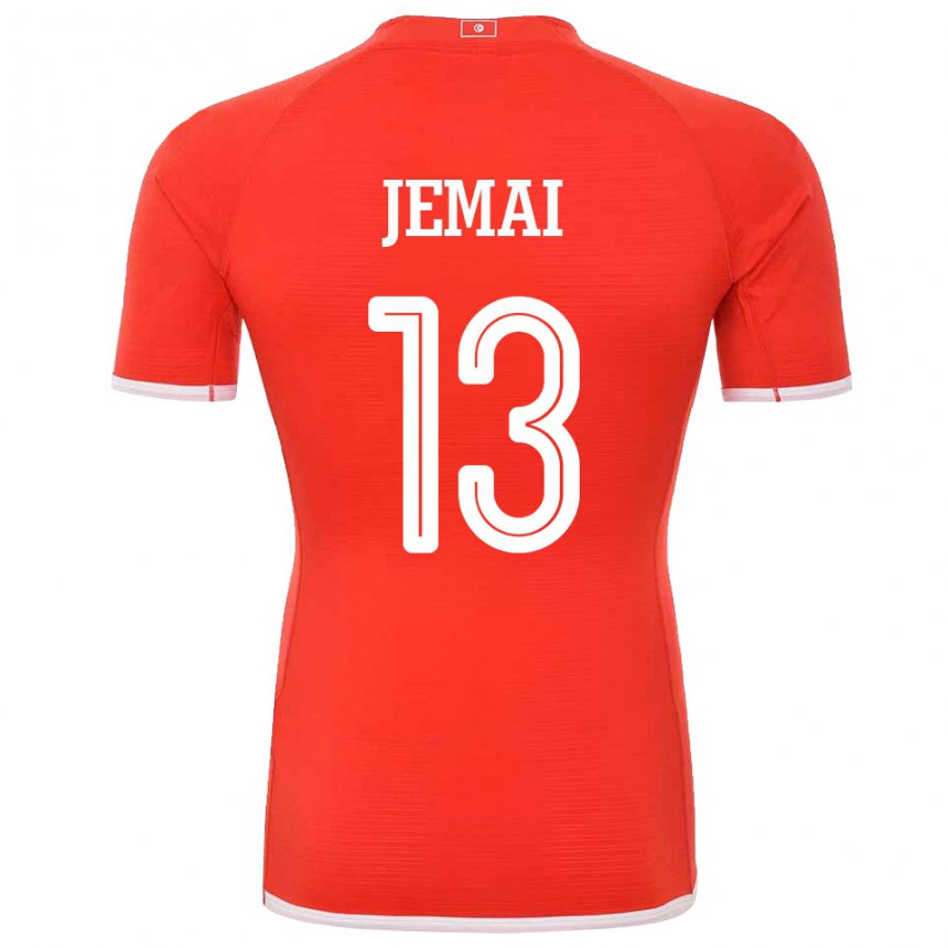 Homme Maillot Tunisie Yasmine Jemai #13 Rouge Tenues Domicile 22-24 T-shirt Belgique