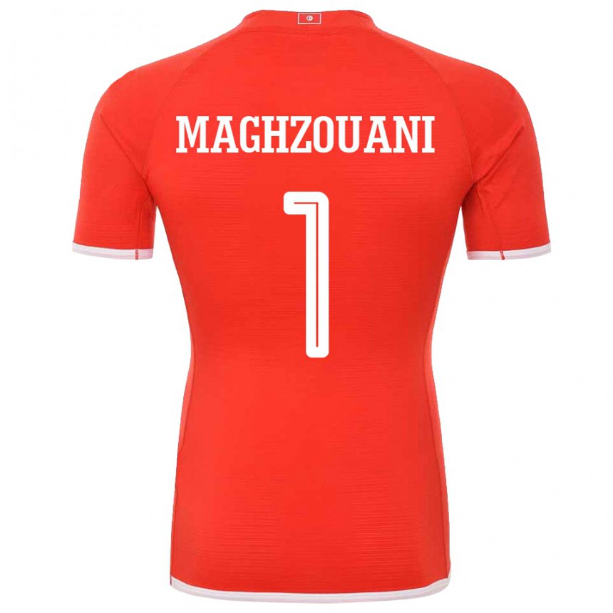 Homme Maillot Tunisie Wassim Maghzouani #1 Rouge Tenues Domicile 22-24 T-shirt Belgique