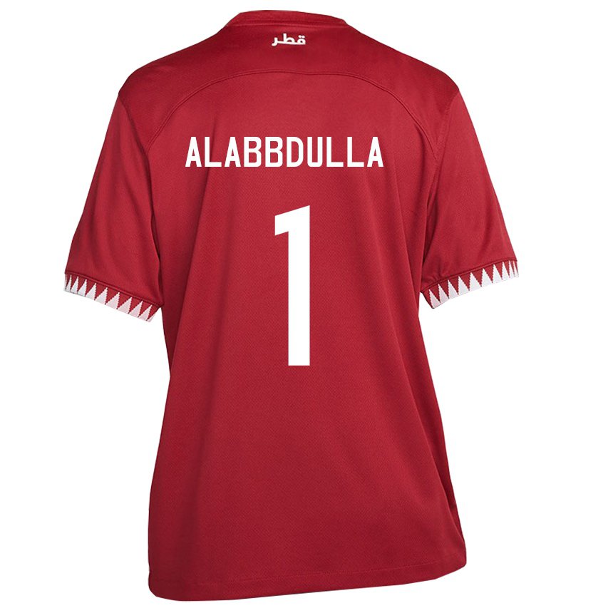 Homme Maillot Qatar Latifa Alabbdulla #1 Bordeaux Tenues Domicile 22-24 T-shirt Belgique