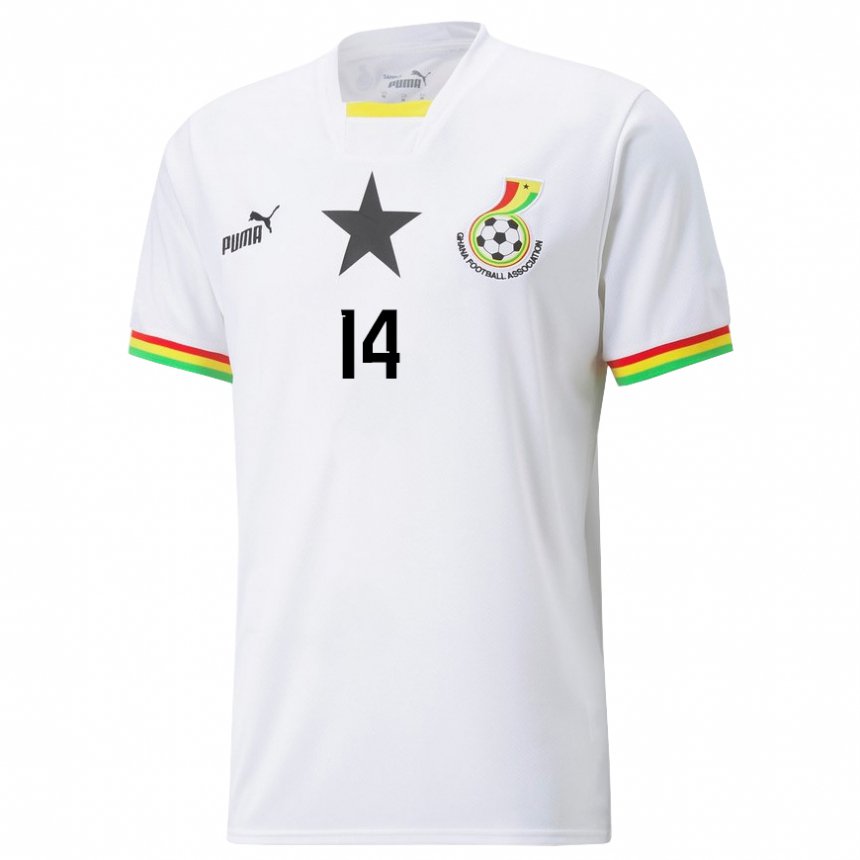 Heren Ghanees Abass Samari Salifu #14 Wit Thuisshirt Thuistenue 22-24 T-shirt België