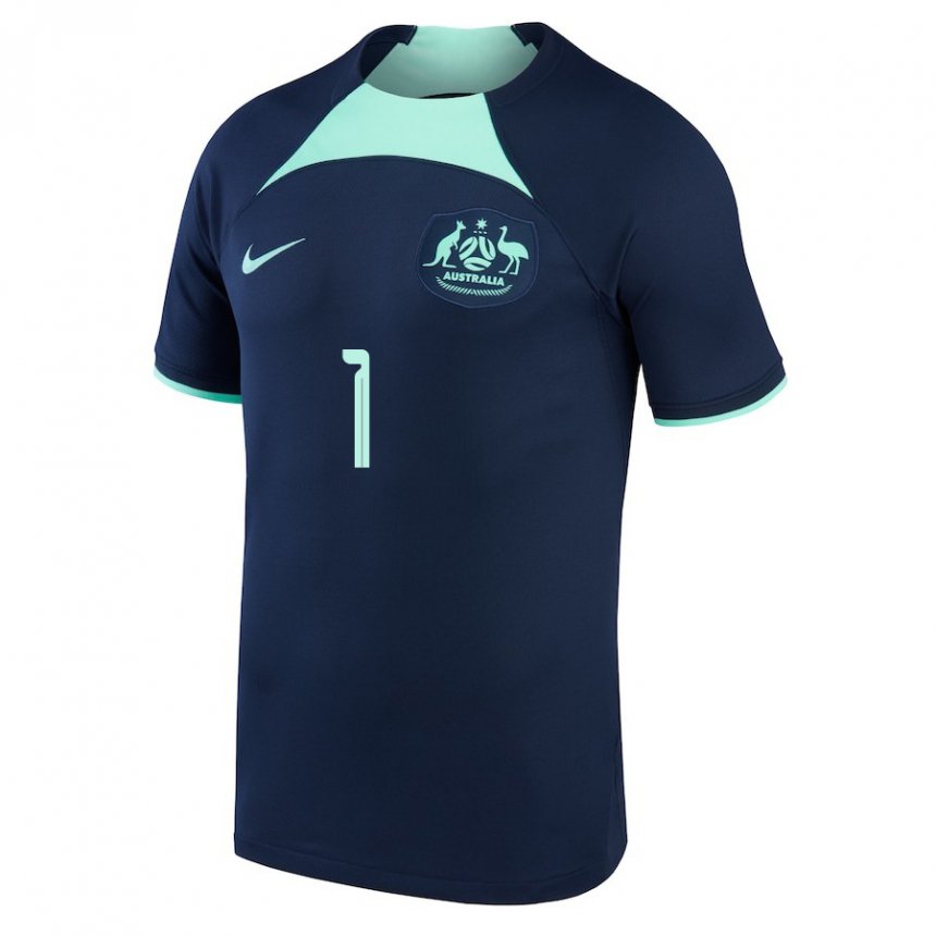 Homme Maillot Australie Adam Pavlesic #1 Bleu Foncé Tenues Extérieur 22-24 T-shirt Belgique
