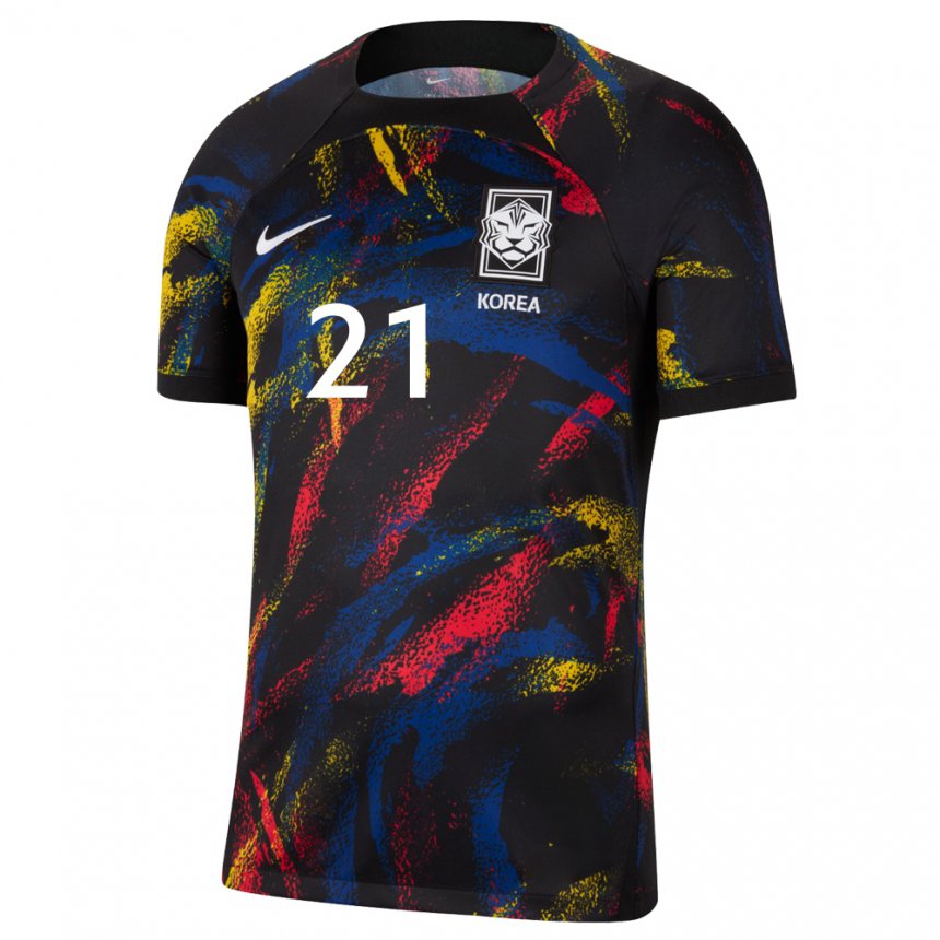 Homme Maillot Corée Du Sud Ryu Ji Soo #21 Multicolore Tenues Extérieur 22-24 T-shirt Belgique