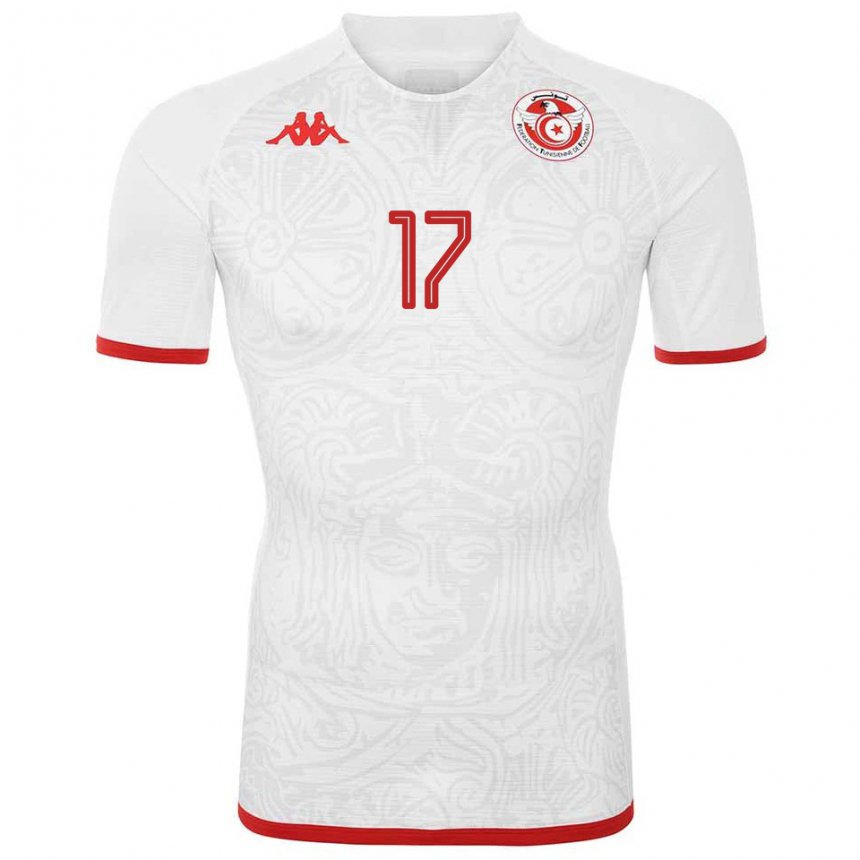 Homme Maillot Tunisie Malek Mehri #17 Blanc Tenues Extérieur 22-24 T-shirt Belgique